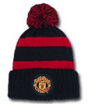 Манчестер Юнайтед шапочка с помпоном A&C черно-красная