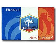 Франция флаг 130х90 с эмблемой Федерации
