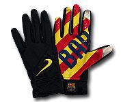 Барселона термо-перчатки полевого игрока 2013-14 Nike черные